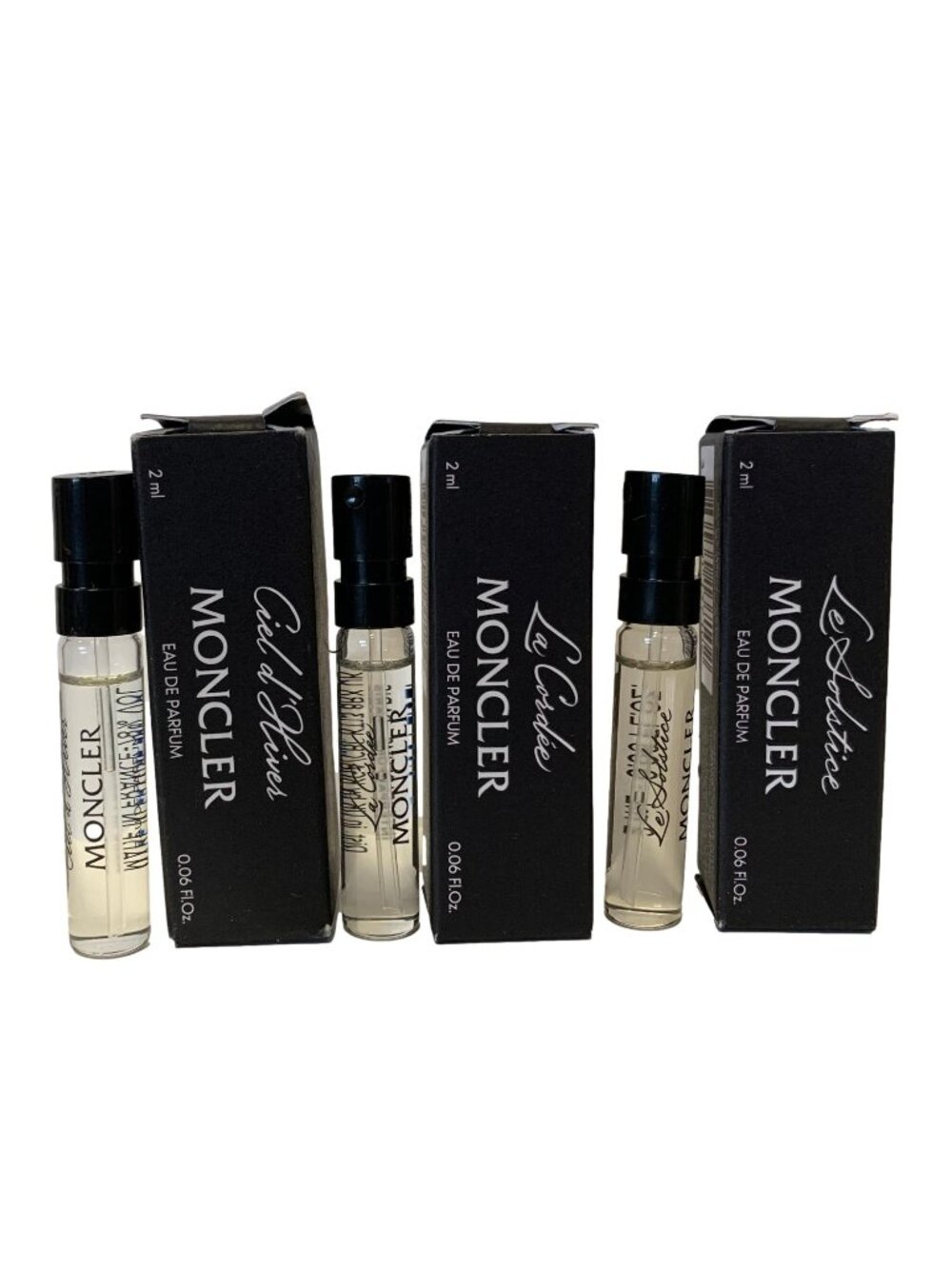 Moncler 3 Piece Cile D Hiver, La Cordee, Le Solstice EDP Sample Spray 2ml Each